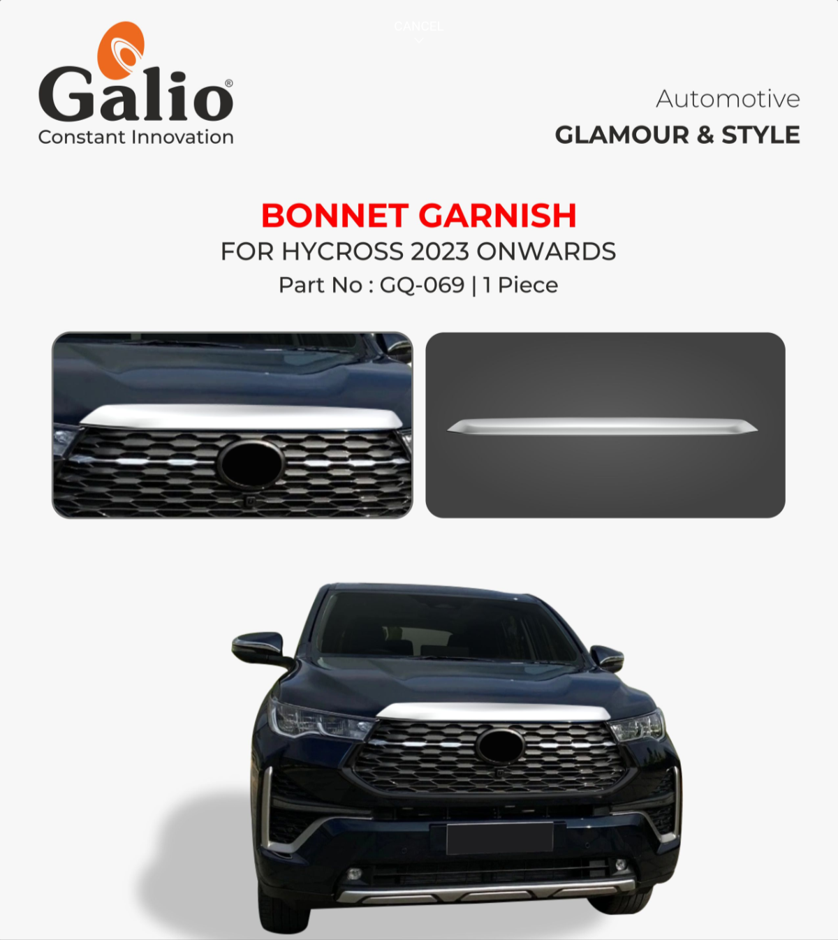 Hycross Bonnet Garnish